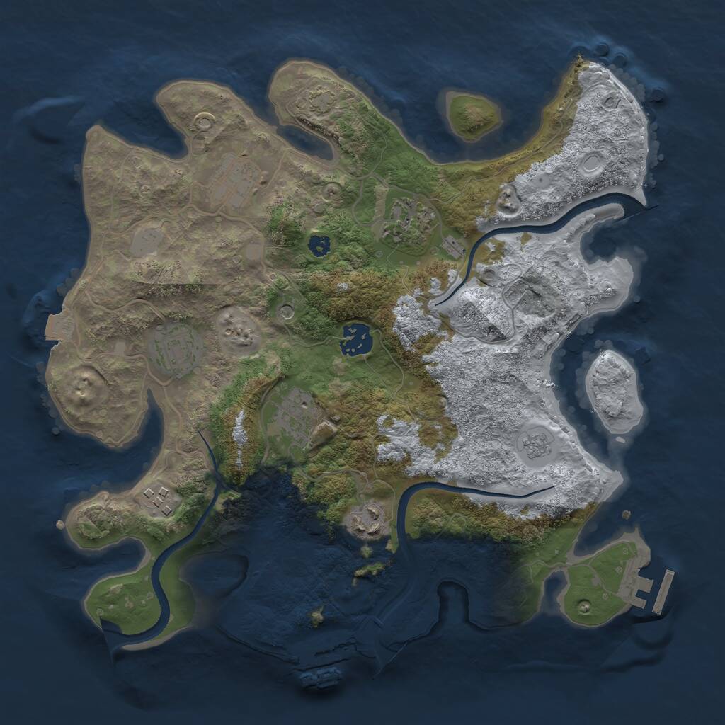 Rust Map: Procedural Map, Size: 3250, Seed: 152009, 13 Monuments