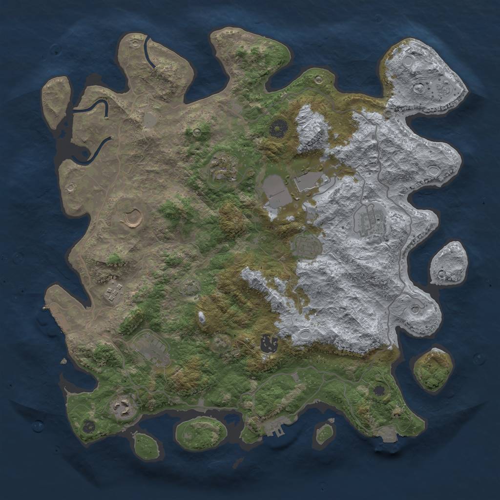 Rust Map: Procedural Map, Size: 4000, Seed: 31520955, 17 Monuments