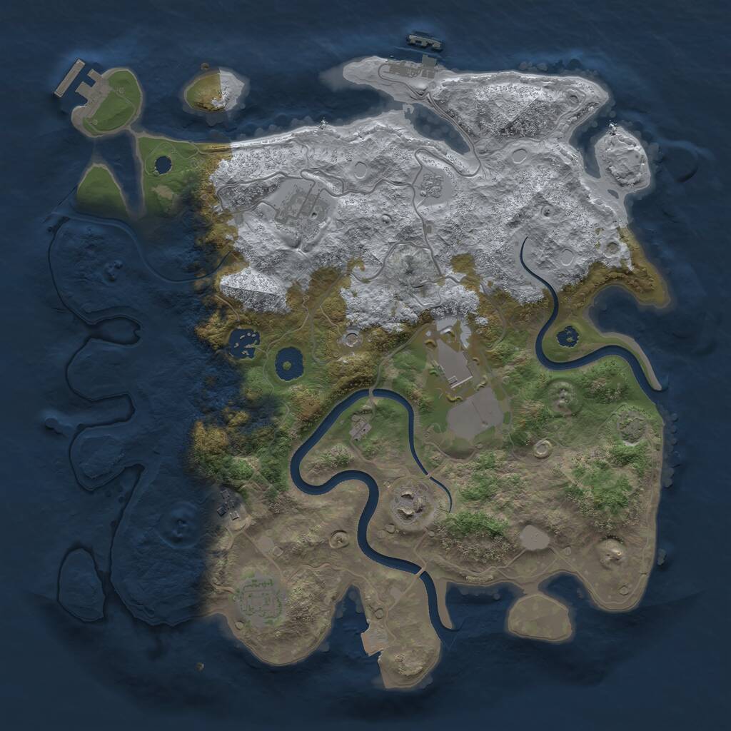 Rust Map: Procedural Map, Size: 3500, Seed: 938287472, 12 Monuments