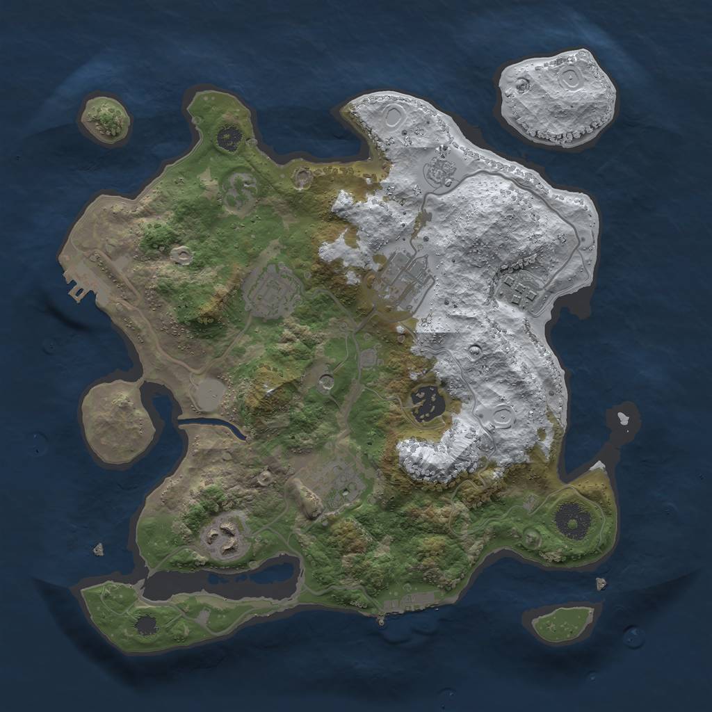 Rust Map: Procedural Map, Size: 3000, Seed: 1063903705, 15 Monuments