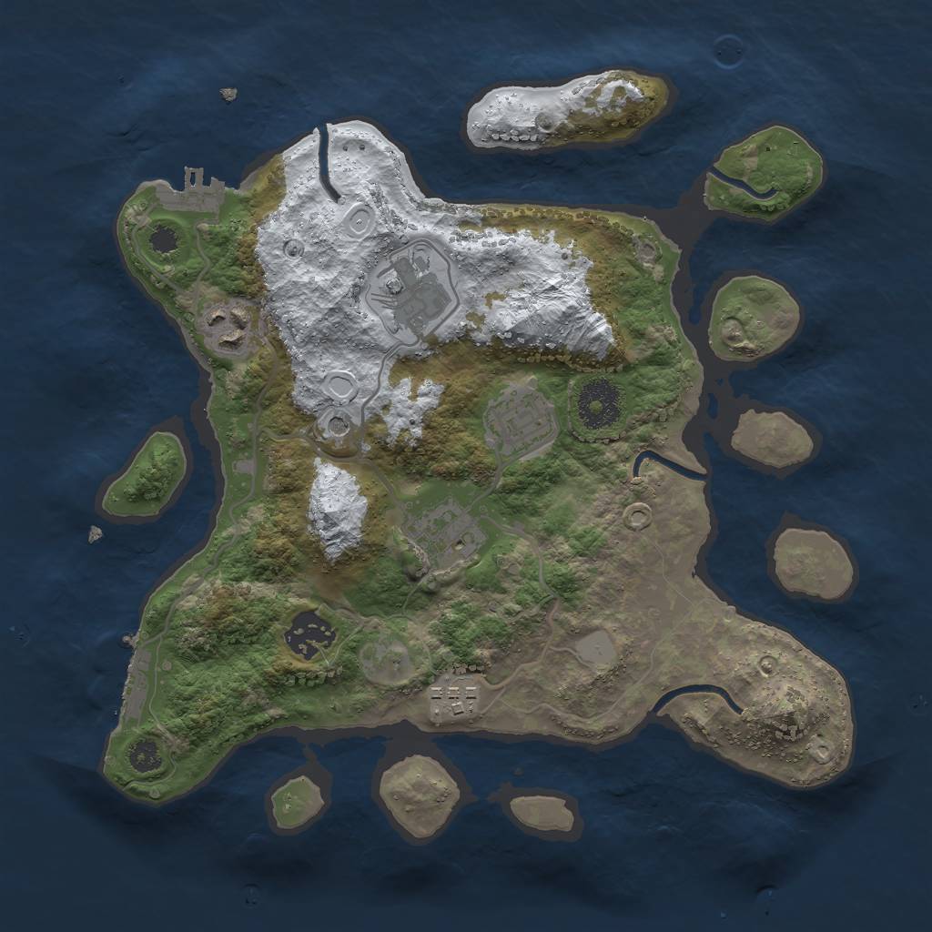 Rust Map: Procedural Map, Size: 3000, Seed: 8963427, 14 Monuments
