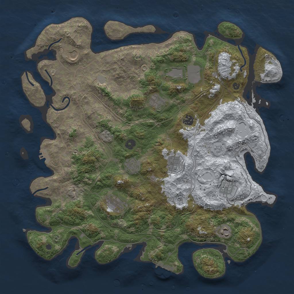 Rust Map: Procedural Map, Size: 4250, Seed: 326547, 19 Monuments