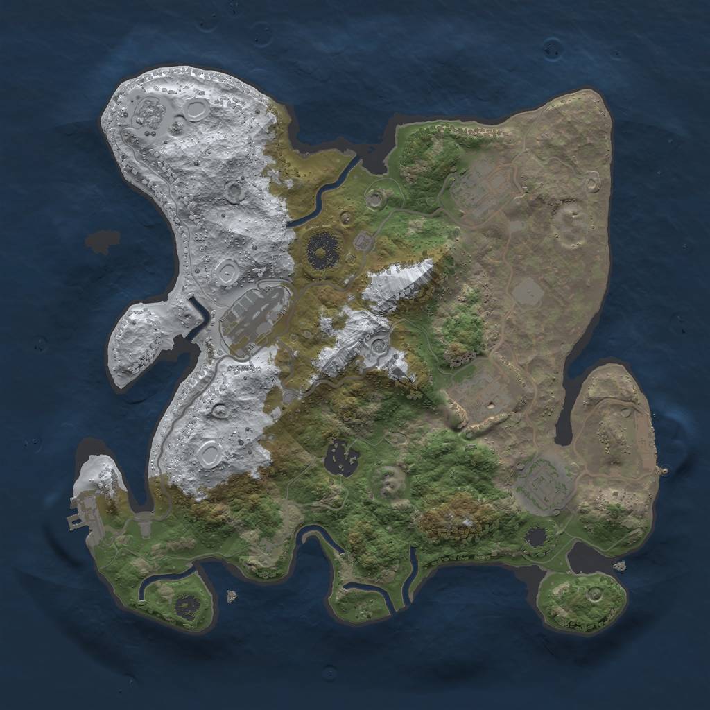 Rust Map: Procedural Map, Size: 3000, Seed: 3547602, 14 Monuments