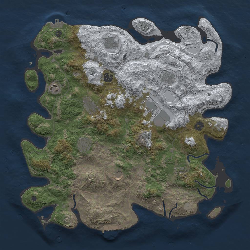 Rust Map: Procedural Map, Size: 4000, Seed: 267550387, 19 Monuments
