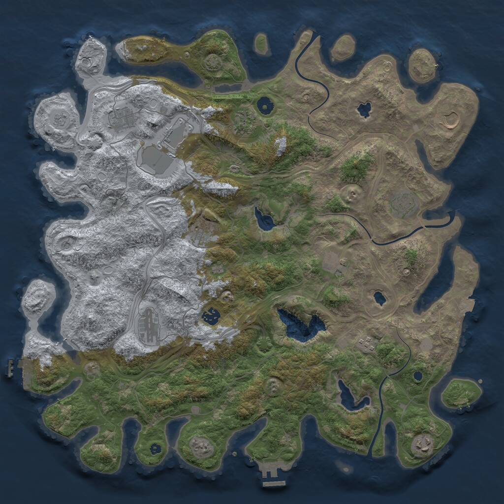Rust Map: Procedural Map, Size: 4500, Seed: 42069969, 17 Monuments