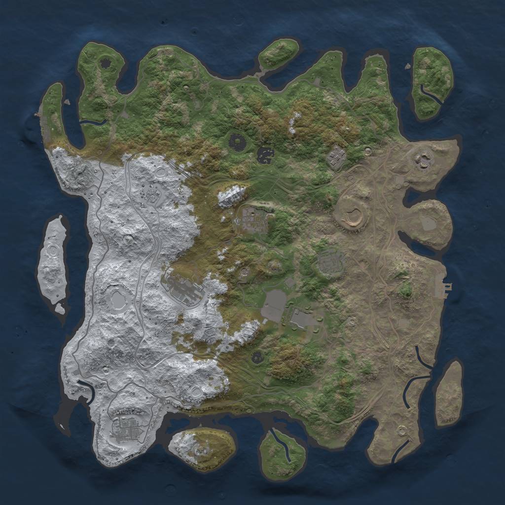 Rust Map: Procedural Map, Size: 4250, Seed: 15259, 18 Monuments