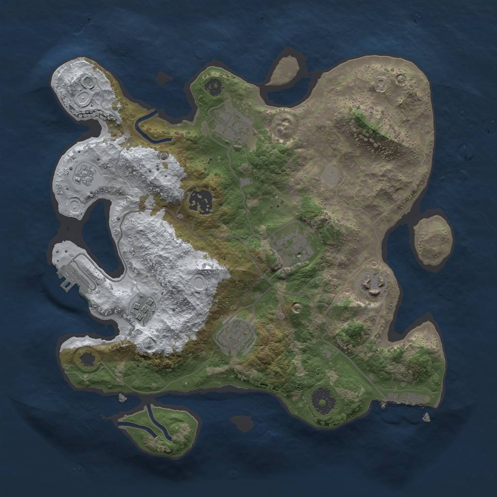 Rust Map: Procedural Map, Size: 3000, Seed: 527394, 14 Monuments