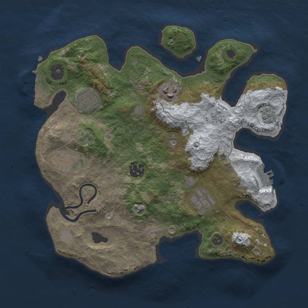 Rust Map: Procedural Map, Size: 3000, Seed: 1196972332, 15 Monuments