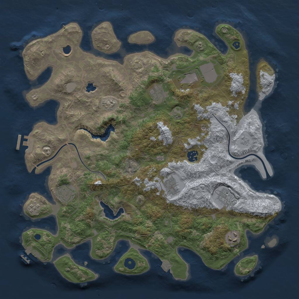 Rust Map: Procedural Map, Size: 4000, Seed: 45312, 15 Monuments