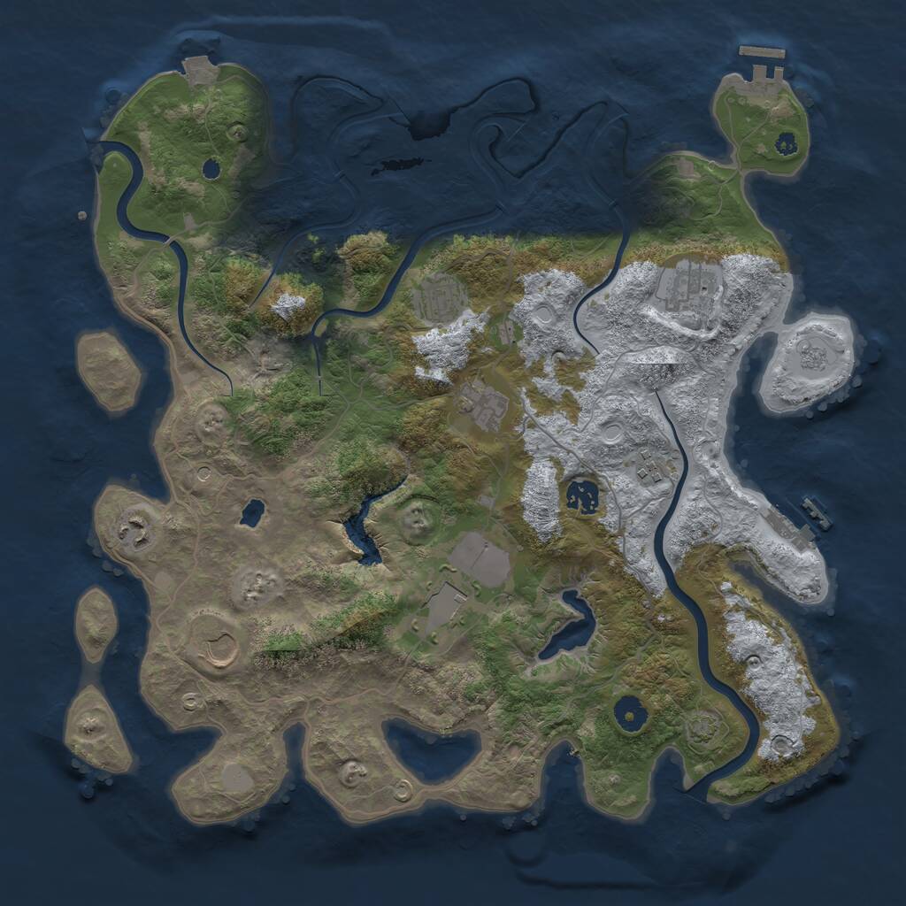 Rust Map: Procedural Map, Size: 4000, Seed: 571598, 14 Monuments