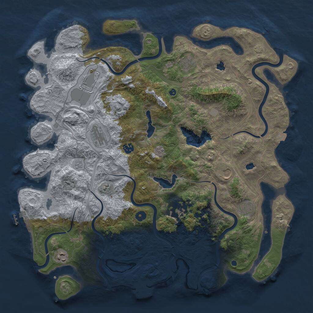 Rust Map: Procedural Map, Size: 4500, Seed: 1935435918, 15 Monuments