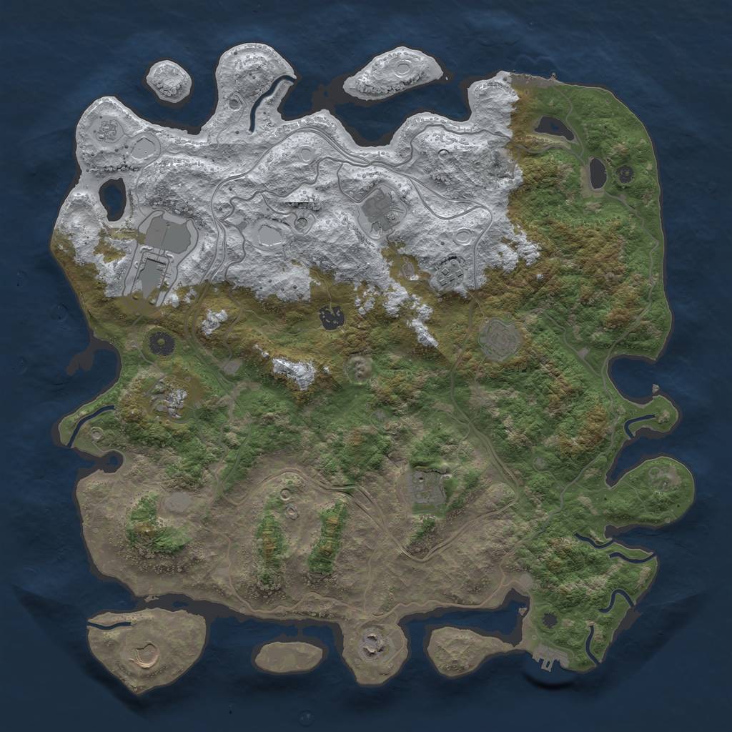Rust Map: Procedural Map, Size: 4400, Seed: 15, 18 Monuments