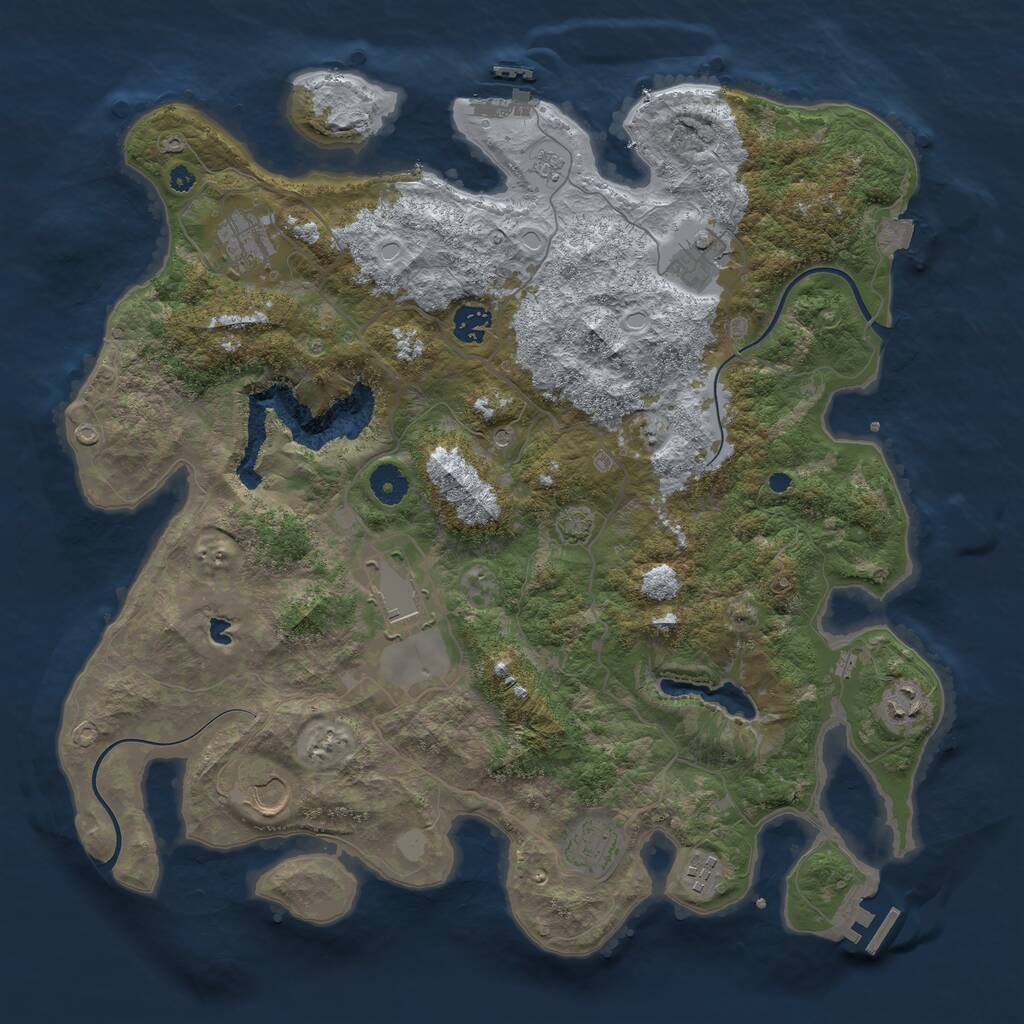 Rust Map: Procedural Map, Size: 4000, Seed: 461668933, 14 Monuments