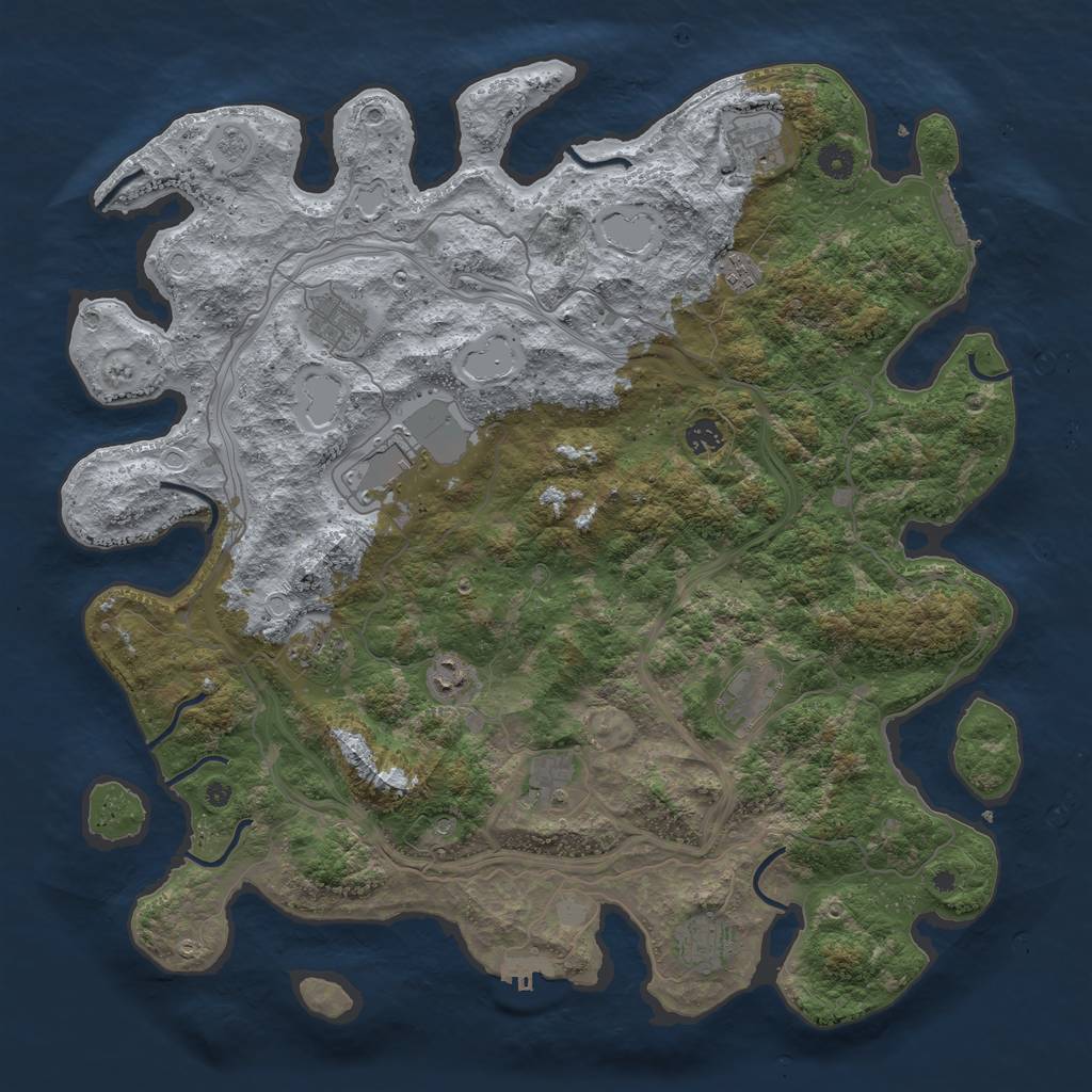 Rust Map: Procedural Map, Size: 4500, Seed: 2254517, 19 Monuments