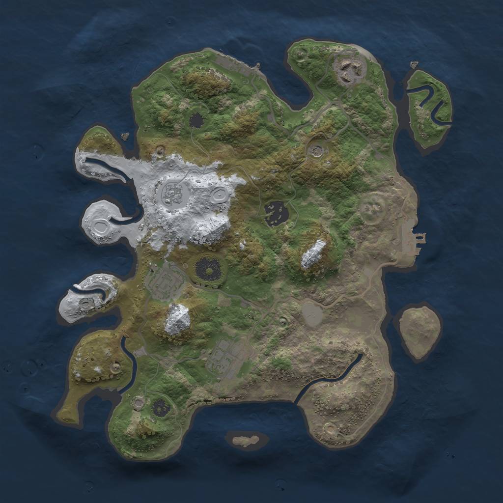 Rust Map: Procedural Map, Size: 3000, Seed: 982923228, 13 Monuments
