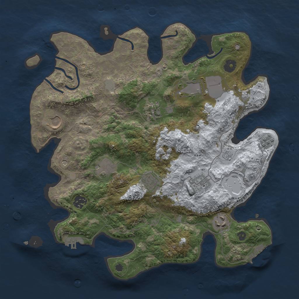 Rust Map: Procedural Map, Size: 3500, Seed: 630201804, 18 Monuments