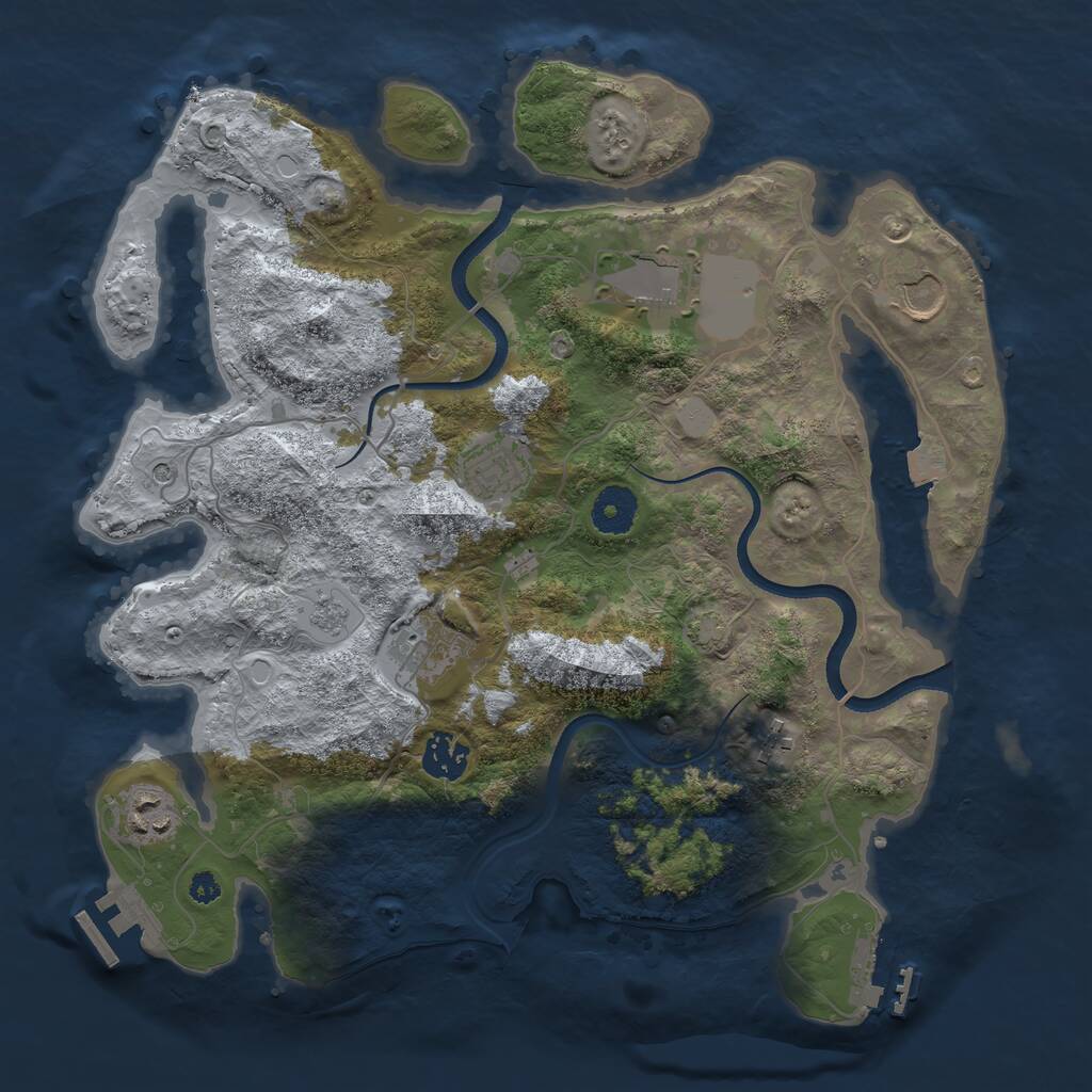Rust Map: Procedural Map, Size: 3500, Seed: 1081171899, 13 Monuments