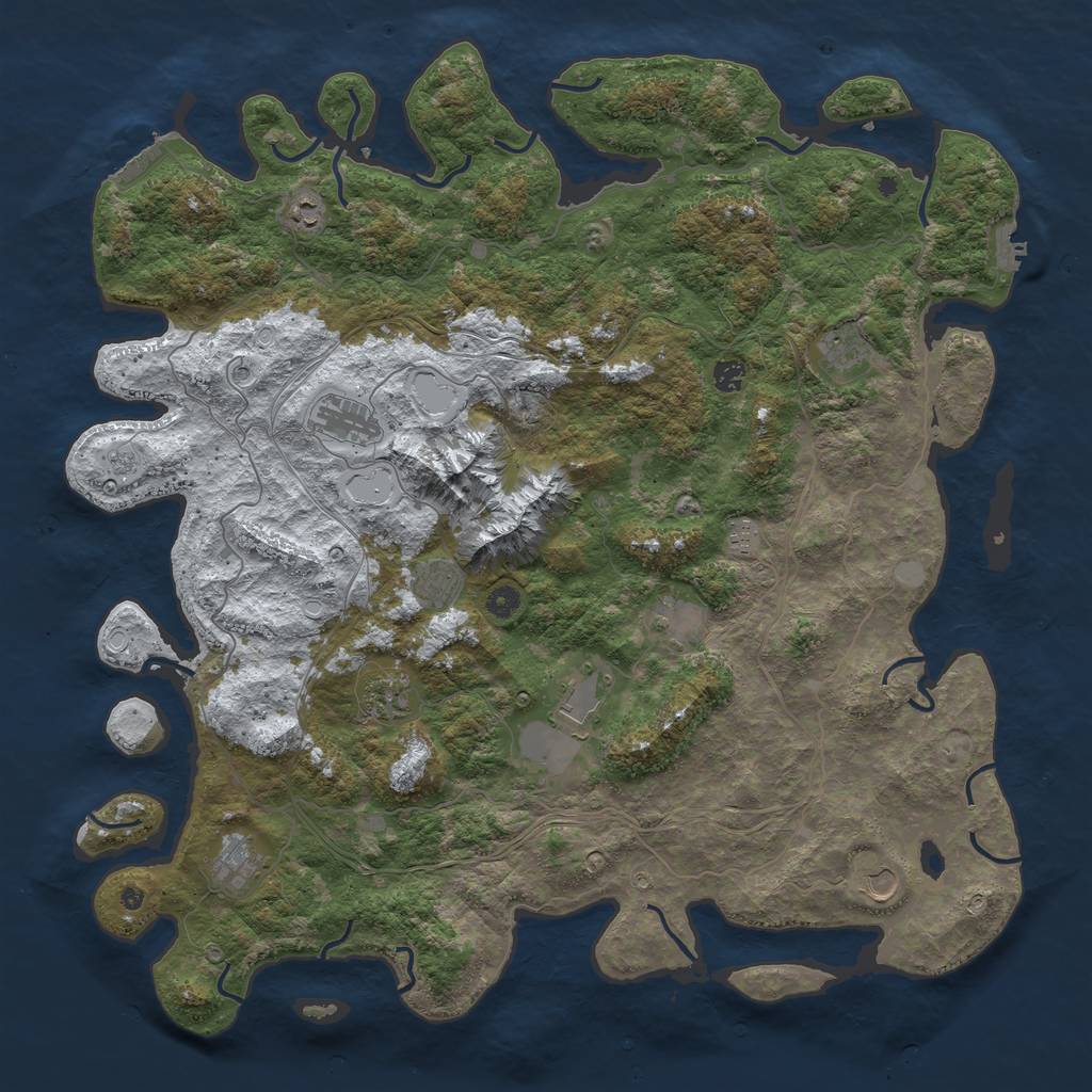 Rust Map: Procedural Map, Size: 5000, Seed: 982923228, 20 Monuments