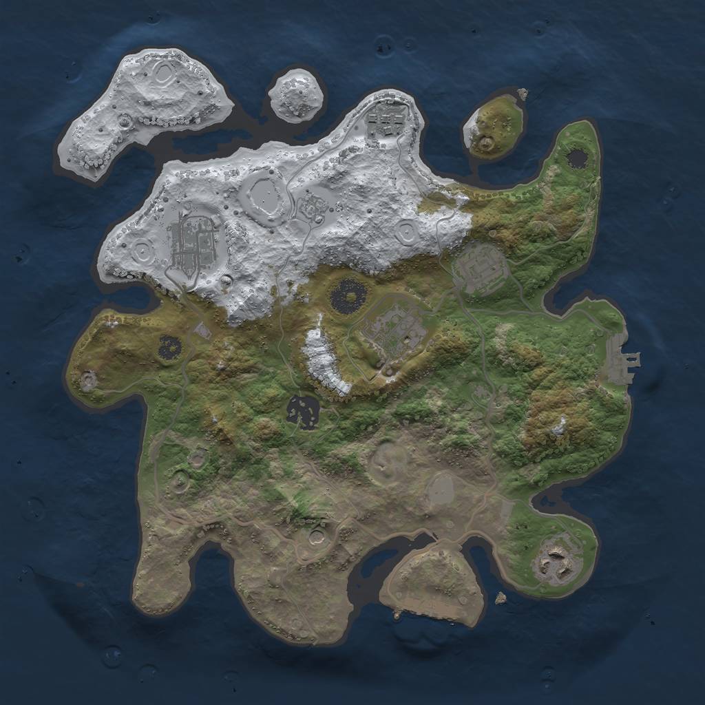 Rust Map: Procedural Map, Size: 3000, Seed: 820885573, 15 Monuments