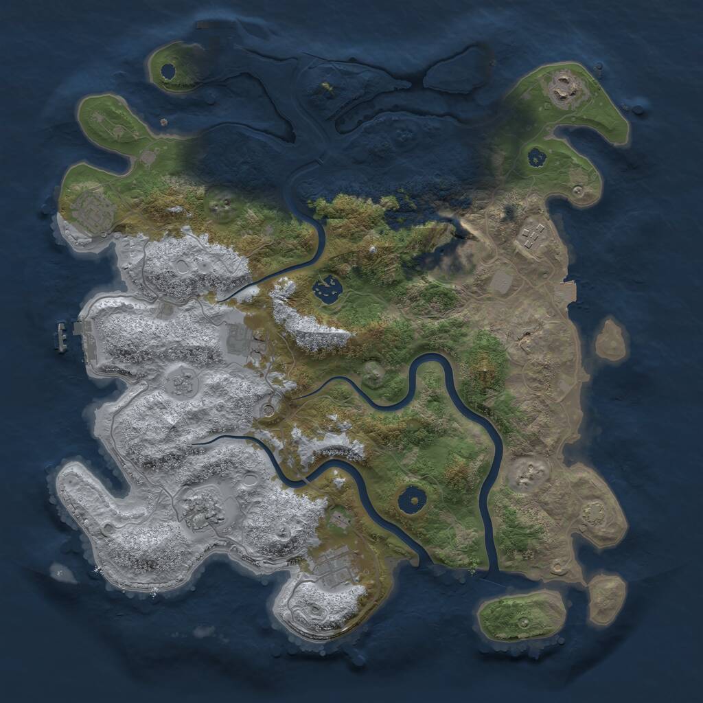 Rust Map: Procedural Map, Size: 3850, Seed: 1685138698, 14 Monuments