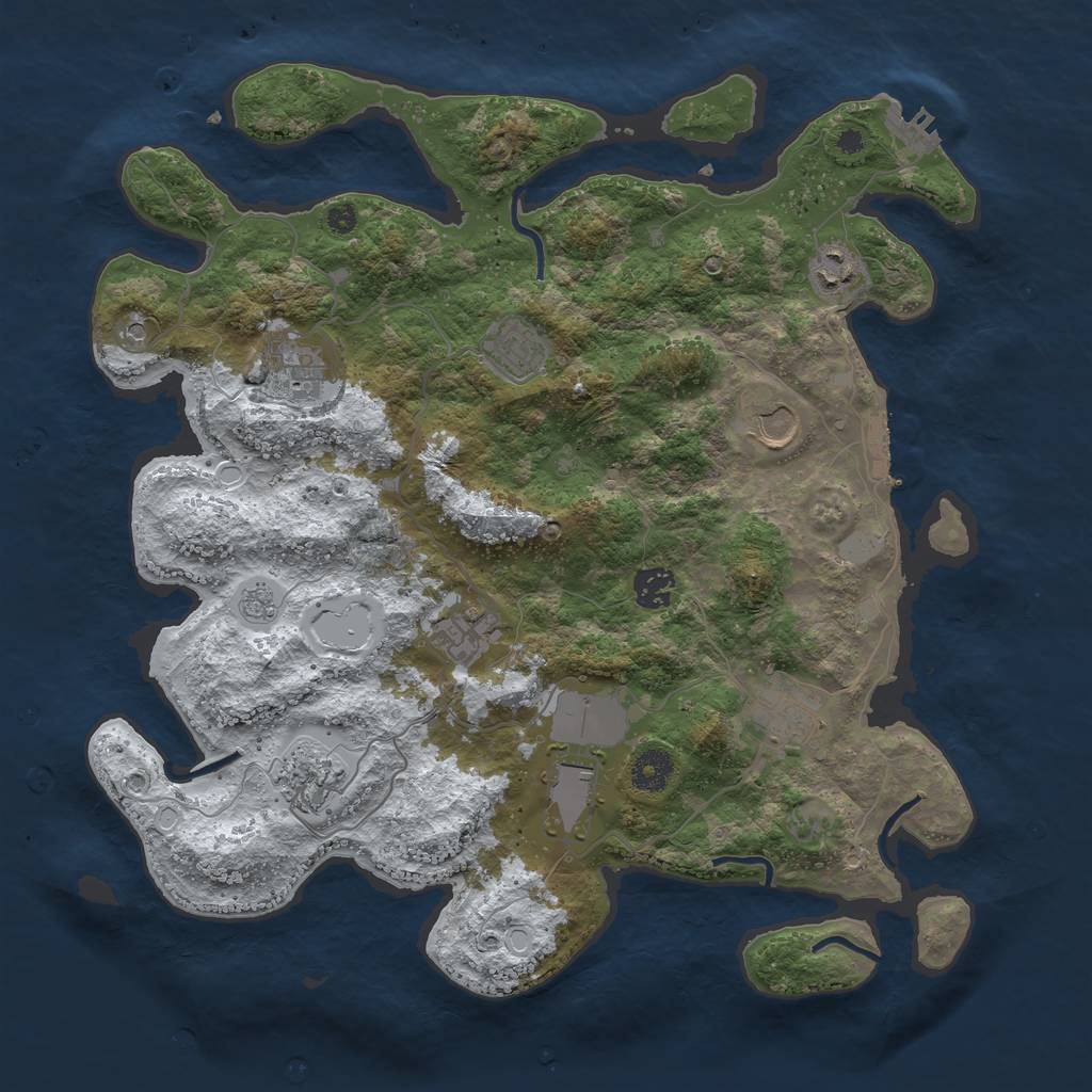 Rust Map: Procedural Map, Size: 3850, Seed: 1685138698, 18 Monuments