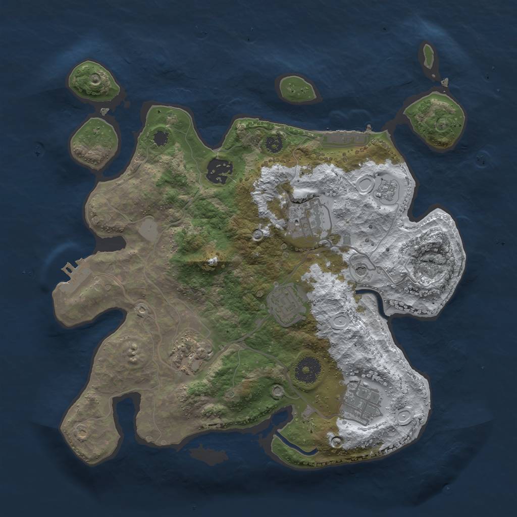 Rust Map: Procedural Map, Size: 3000, Seed: 2367103, 14 Monuments