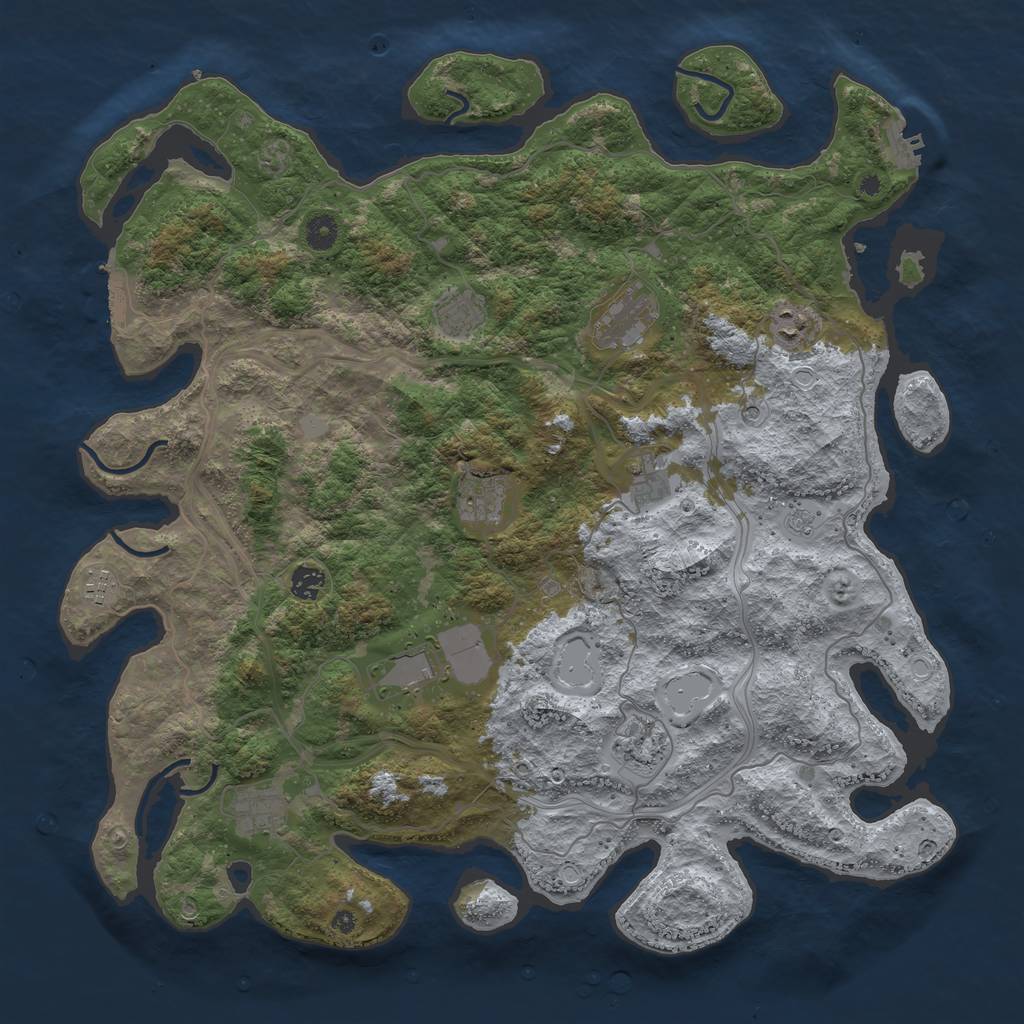 Rust Map: Procedural Map, Size: 4500, Seed: 527392, 17 Monuments