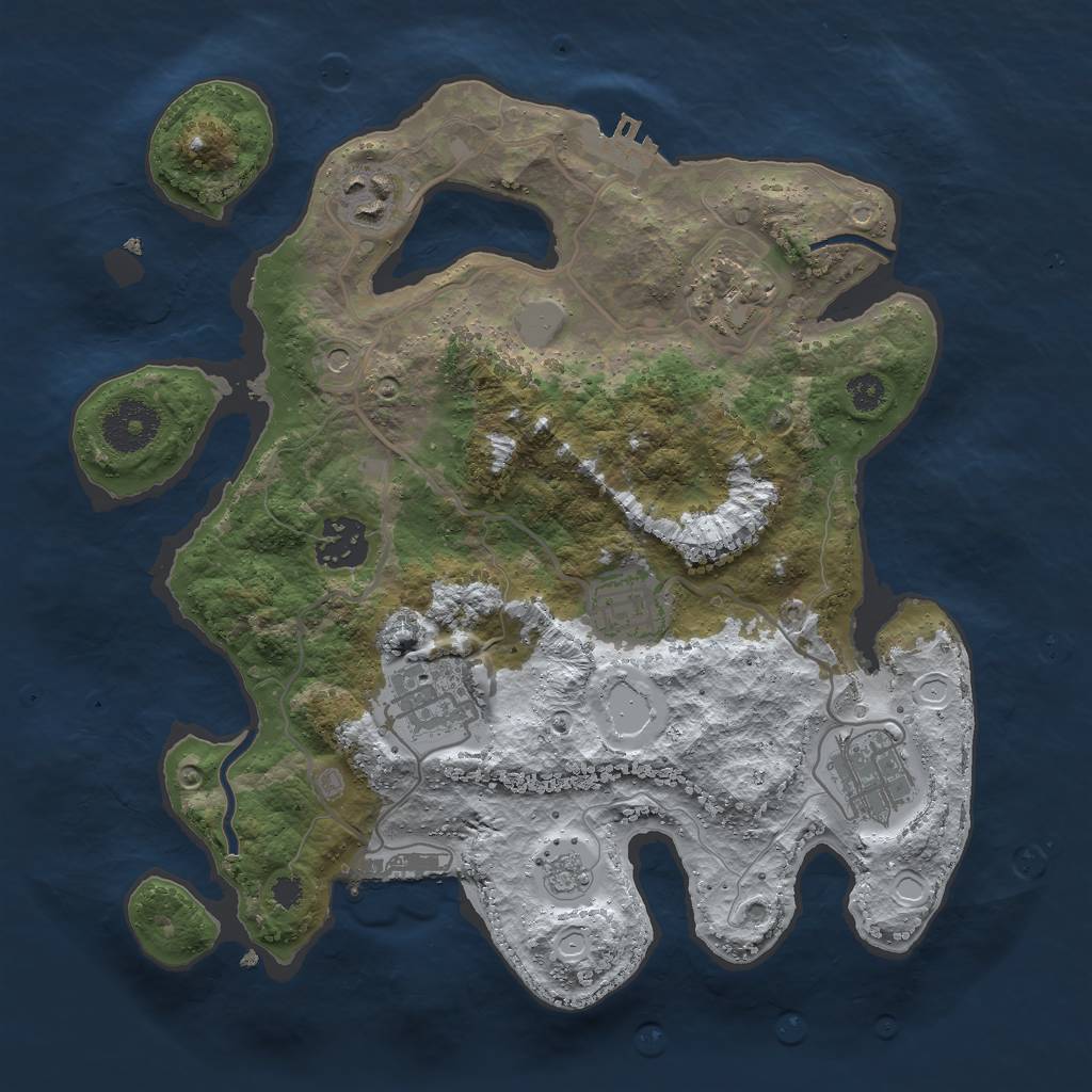 Rust Map: Procedural Map, Size: 3050, Seed: 928347, 15 Monuments