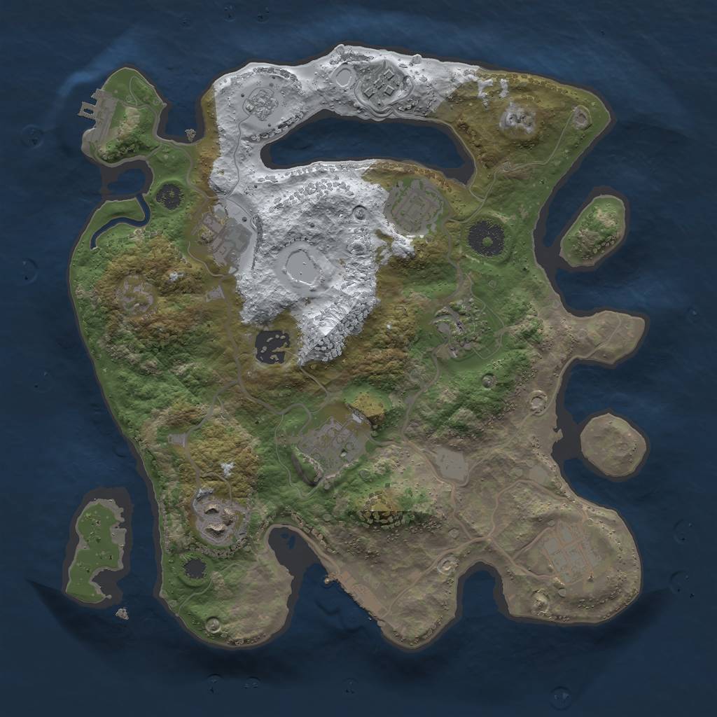 Rust Map: Procedural Map, Size: 3000, Seed: 30111978, 16 Monuments