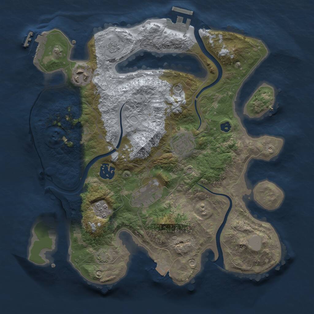 Rust Map: Procedural Map, Size: 3000, Seed: 30111978, 11 Monuments