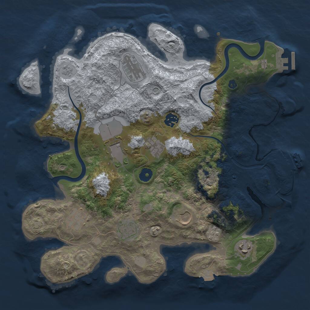 Rust Map: Procedural Map, Size: 3500, Seed: 207, 15 Monuments