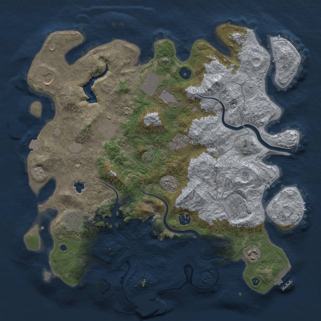 Rust Map: Procedural Map, Size: 4000, Seed: 1364745352, 15 Monuments