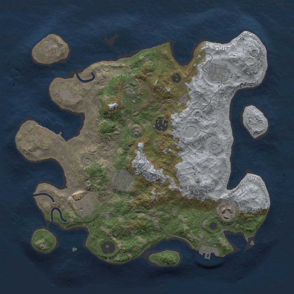 Rust Map: Procedural Map, Size: 3250, Seed: 142356, 15 Monuments
