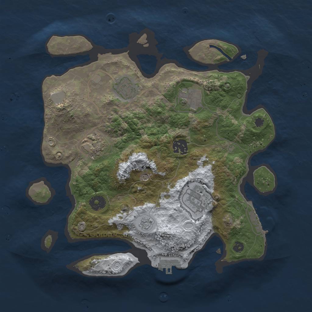 Rust Map: Procedural Map, Size: 3000, Seed: 1114, 14 Monuments