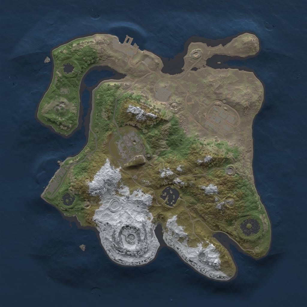 Rust Map: Procedural Map, Size: 2500, Seed: 16956164, 11 Monuments