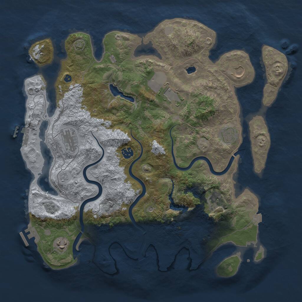 Rust Map: Procedural Map, Size: 4000, Seed: 200280, 14 Monuments
