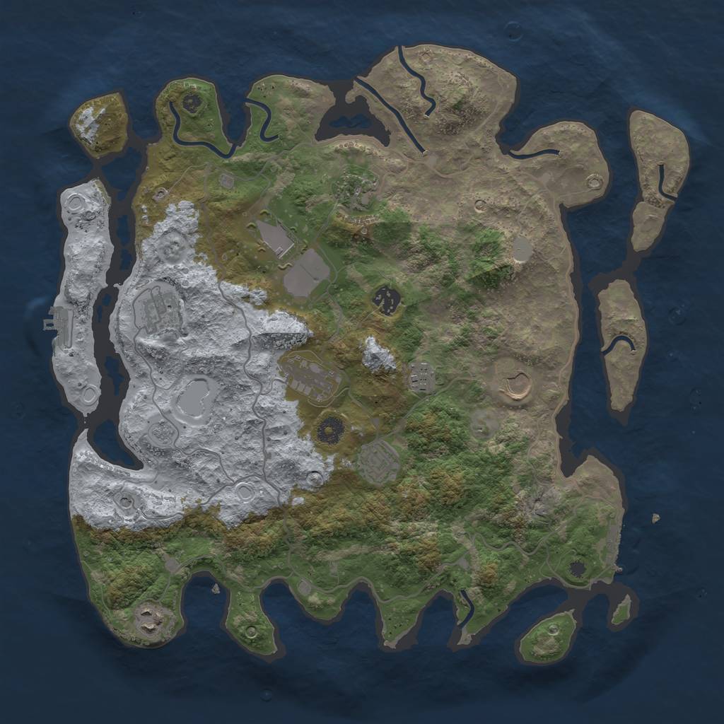 Rust Map: Procedural Map, Size: 4000, Seed: 200280, 18 Monuments