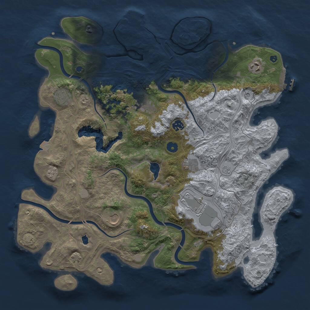 Rust Map: Procedural Map, Size: 4250, Seed: 342621, 14 Monuments