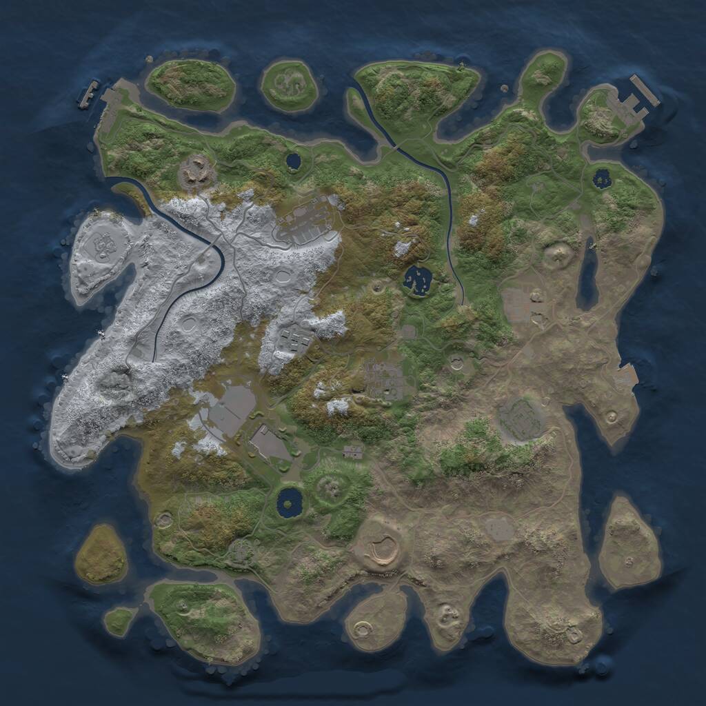 Rust Map: Procedural Map, Size: 3700, Seed: 48544089, 15 Monuments