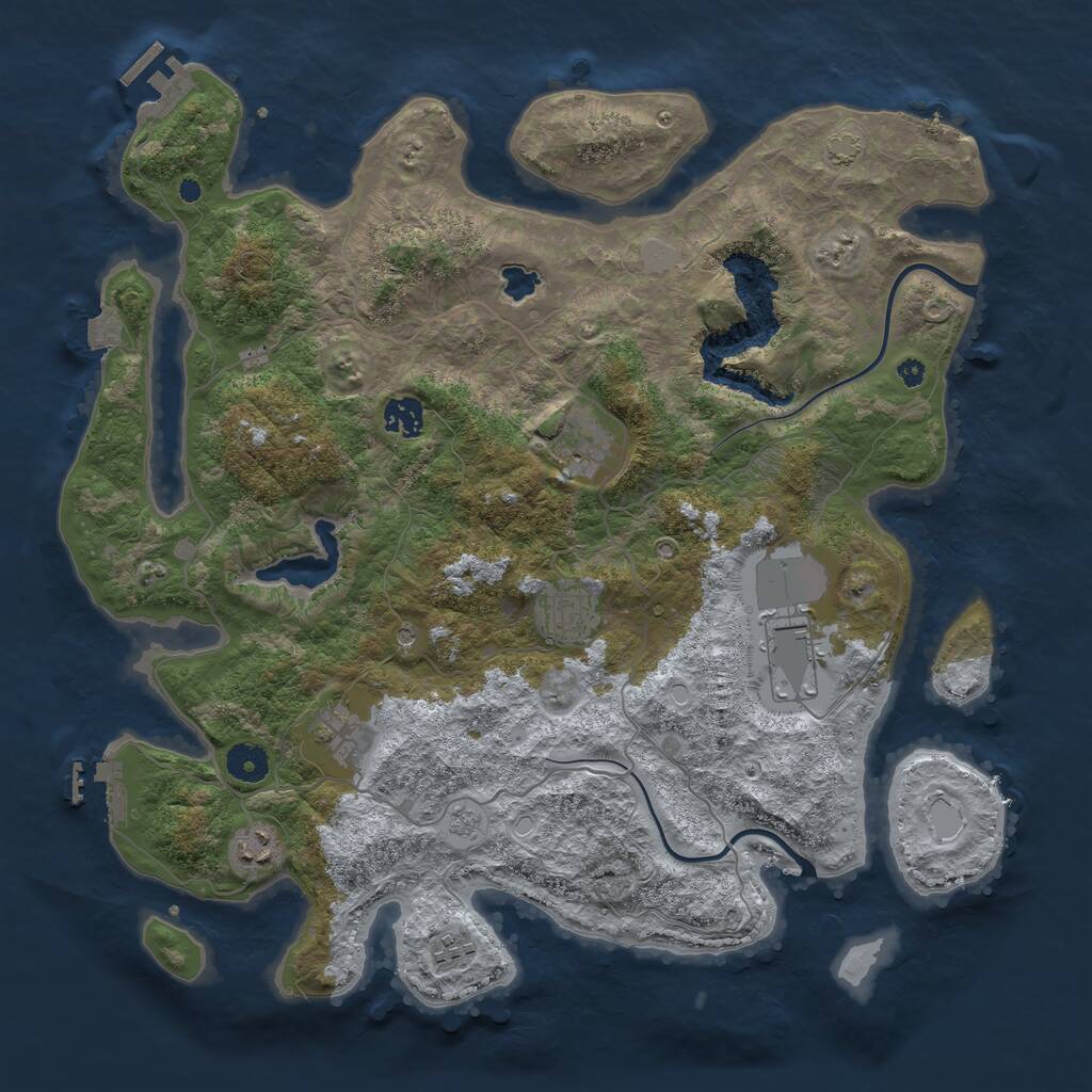 Rust Map: Procedural Map, Size: 4000, Seed: 117189, 13 Monuments