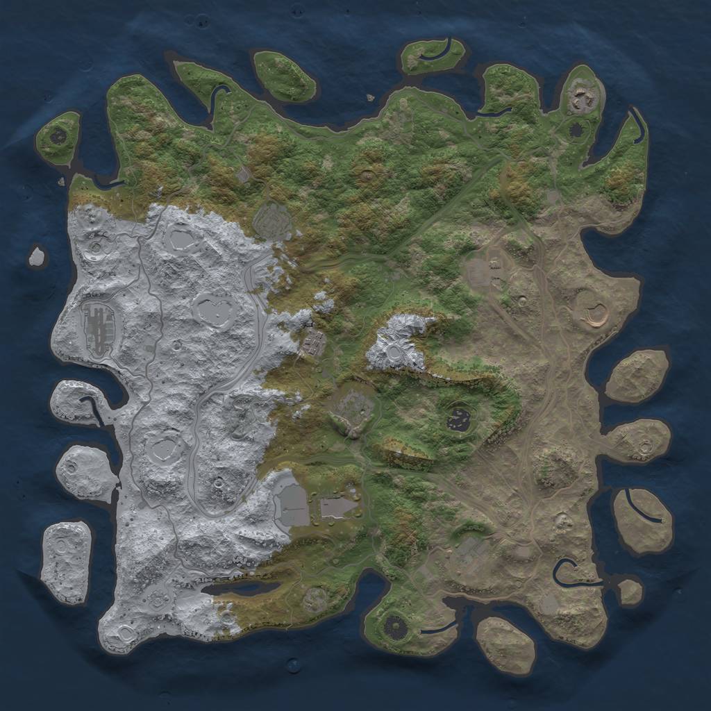 Rust Map: Procedural Map, Size: 4500, Seed: 622642722, 17 Monuments