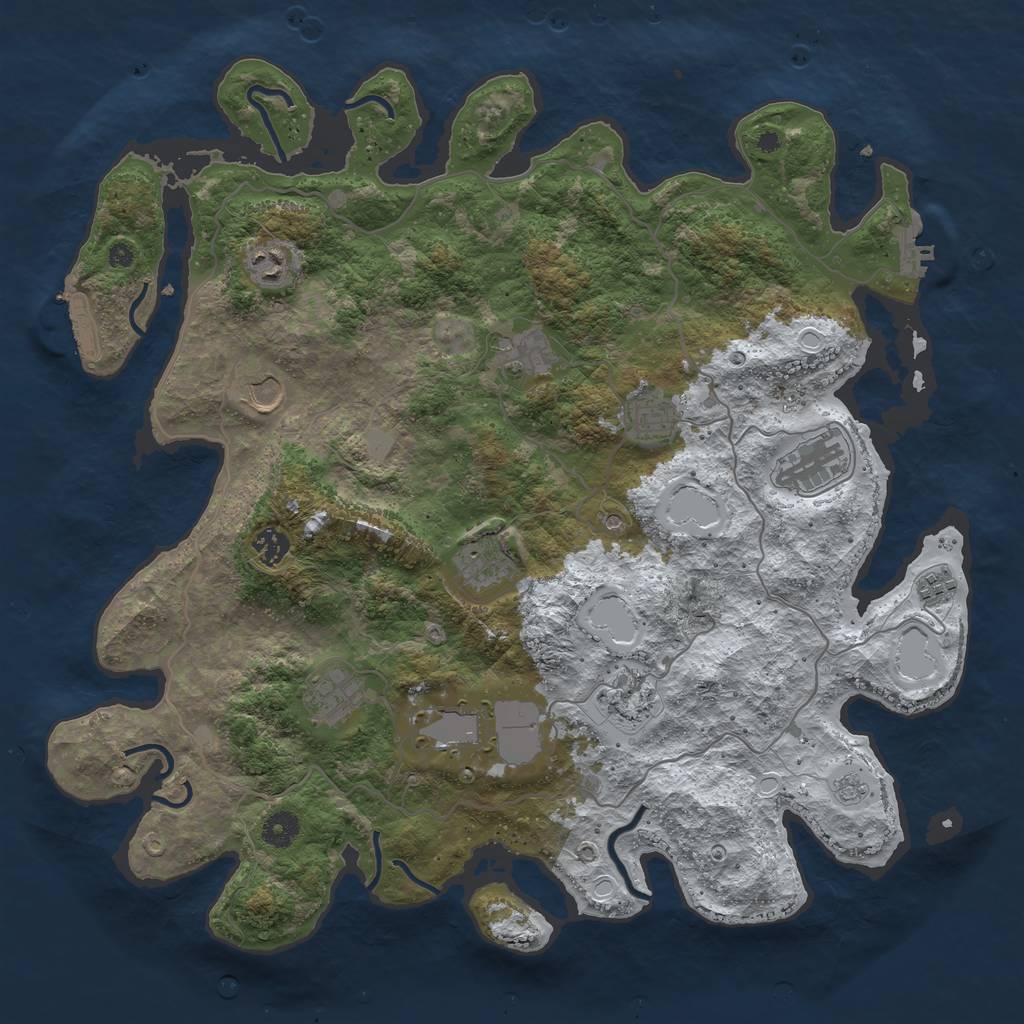 Rust Map: Procedural Map, Size: 4200, Seed: 472586420, 20 Monuments