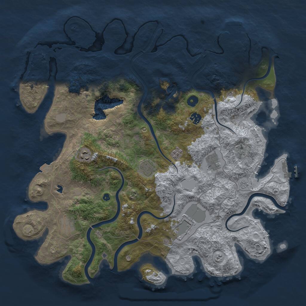 Rust Map: Procedural Map, Size: 4200, Seed: 472586420, 13 Monuments