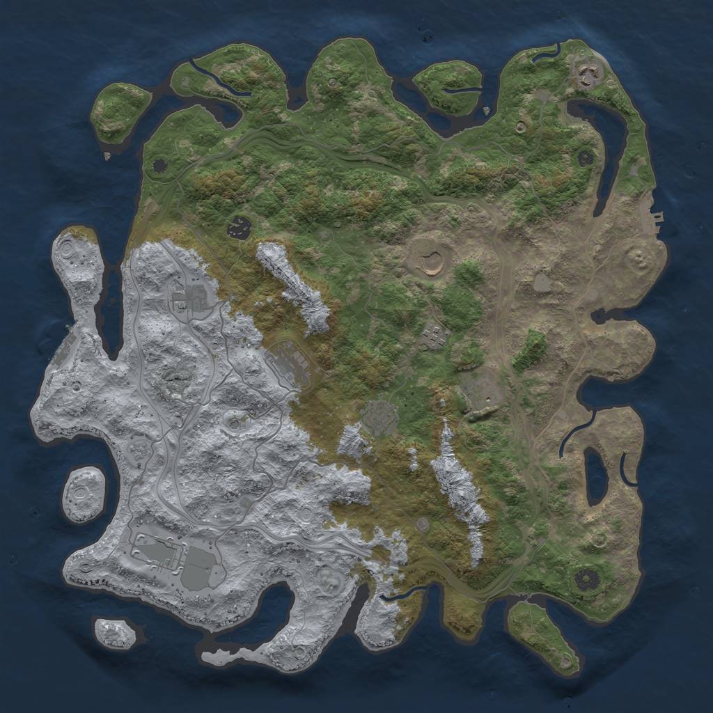 Rust Map: Procedural Map, Size: 4500, Seed: 1983462436, 16 Monuments