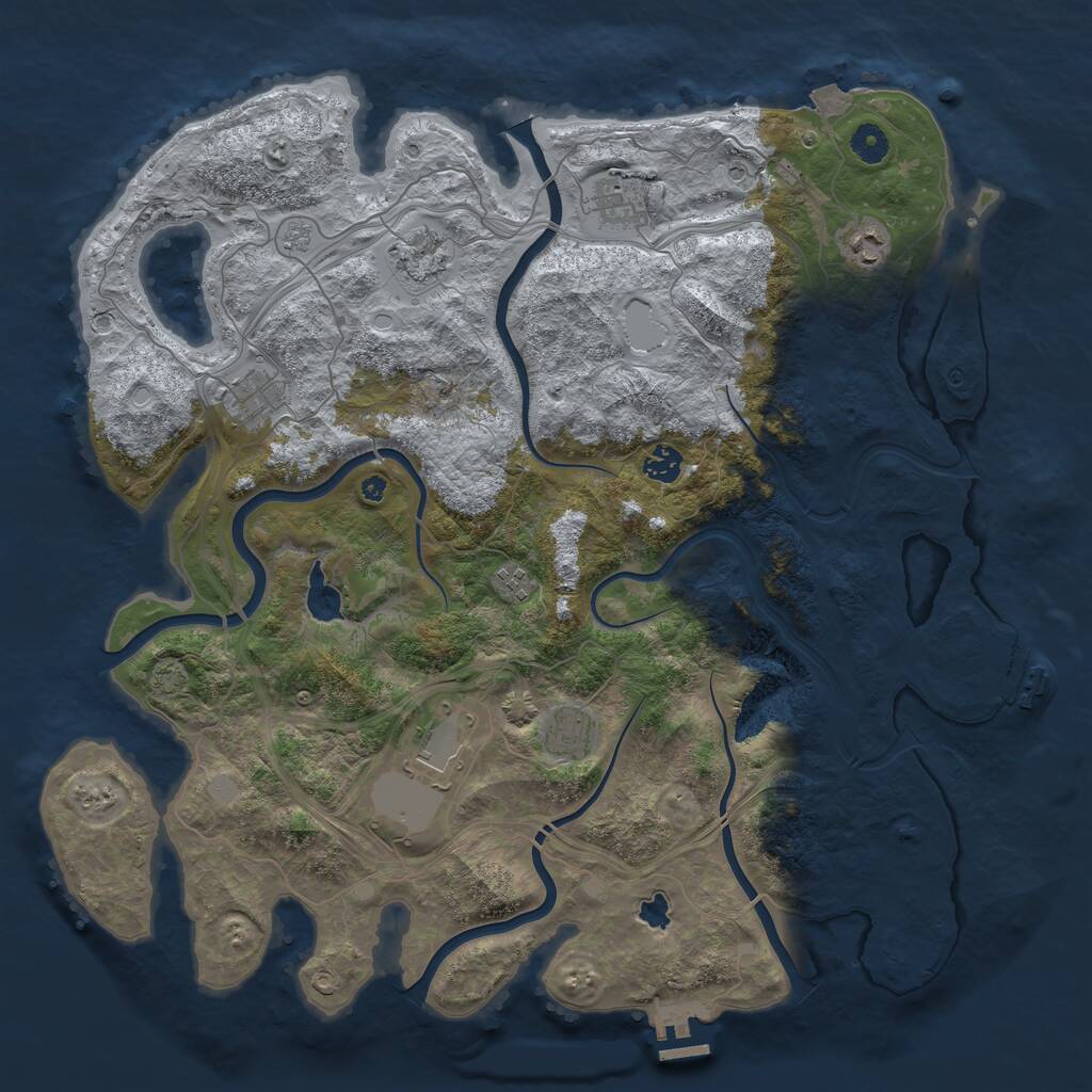 Rust Map: Procedural Map, Size: 4350, Seed: 1348367867, 14 Monuments