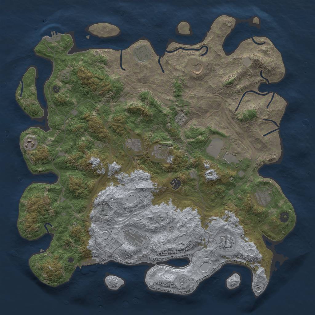 Rust Map: Procedural Map, Size: 4501, Seed: 5238, 20 Monuments