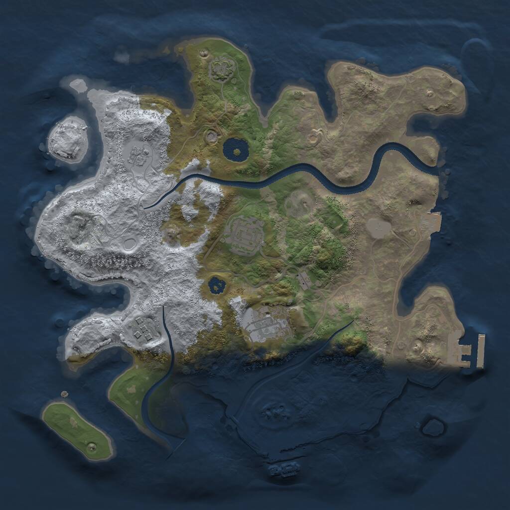 Rust Map: Procedural Map, Size: 3000, Seed: 167029894, 8 Monuments