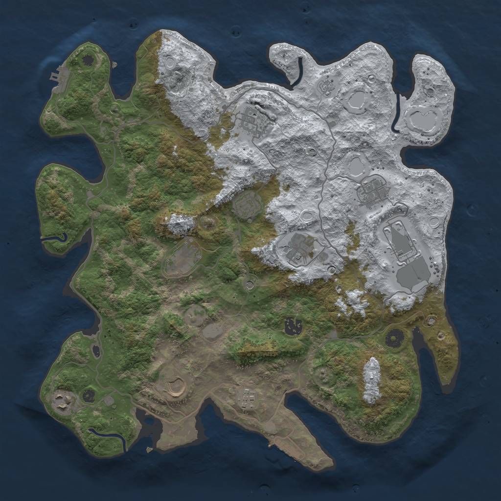 Rust Map: Procedural Map, Size: 4000, Seed: 60545361, 19 Monuments