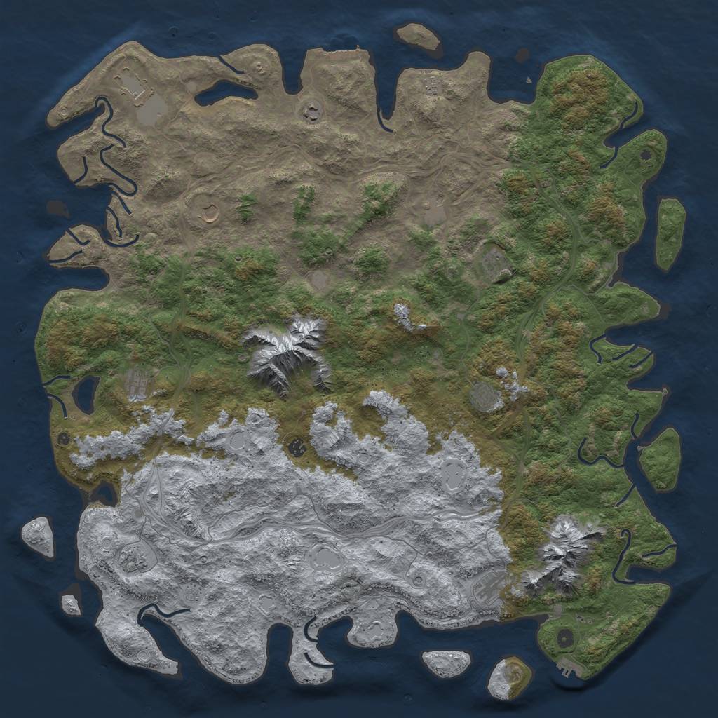 Rust Map: Procedural Map, Size: 6000, Seed: 303432098, 20 Monuments