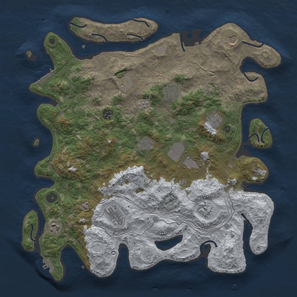 Rust Map: Procedural Map, Size: 4250, Seed: 18768, 20 Monuments